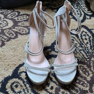 Silver high heels